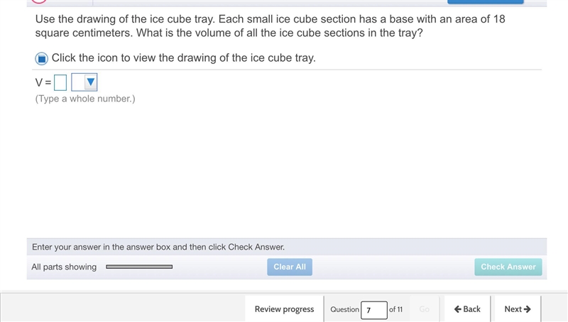 Plz help me thank you. 4 cm of the ice tray-example-1