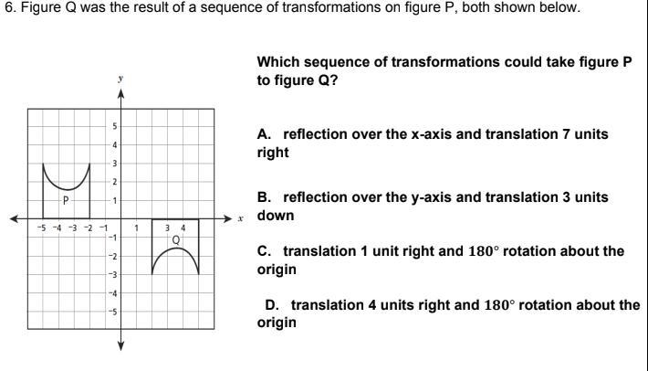 Figure Q was the result of a sequence of transformations on figure P, both shown below-example-1