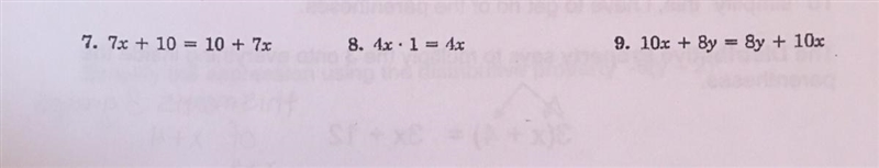 Name the property shown by each statement: (commutative, associative, identity, or-example-1