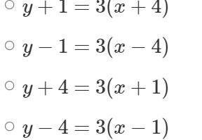 What is an equation in point-slope form of the line that passes through (−1,−4) and-example-1