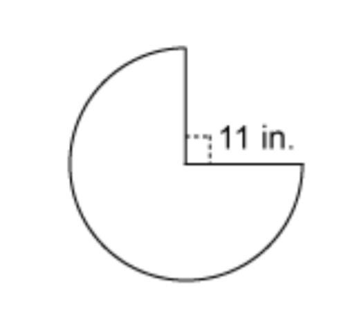 Pls help This partial circle has a radius of 11 inches. What is the area of this figure-example-1