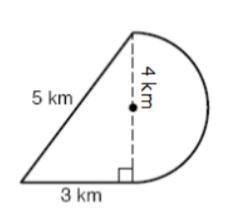 Find the area of the figure. Round to the nearest tenth if necessary. A. 12.28 km-example-1