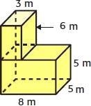 A diagram of a small shed is shown below. Find the volume of the composite figure-example-1