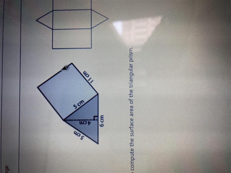 Use the net as an aid to compute the surface area of the triangular prism-example-1