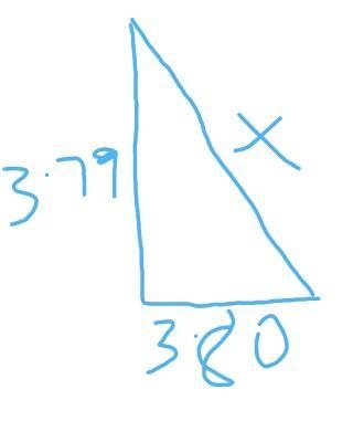 A hiker walks 3.79 m, N and 3.80 m, E. What is the magnitude of his resultant displacement-example-1