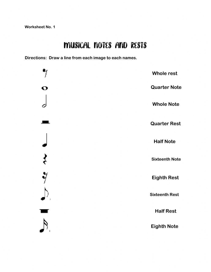 Identify the kinds of notes and rest found in the following musical lines.​-example-1