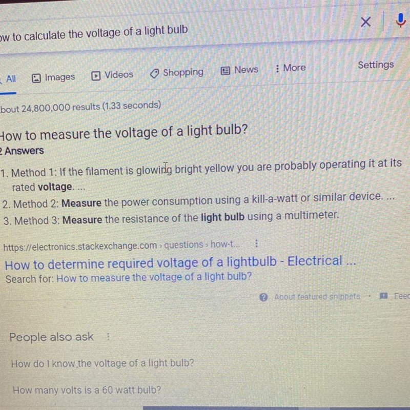 How to calculate the voltage of a light bulb-example-1