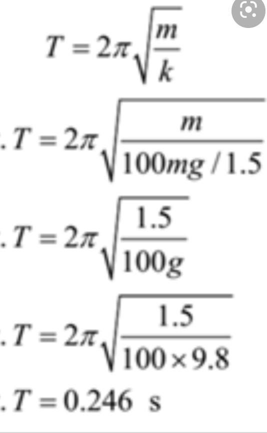 A body is supported by a helical spring and causes an extension of 1.5 cm in the spring-example-1