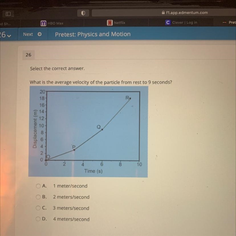 Select the correct answer. What is the average velocity of the particle from rest-example-1