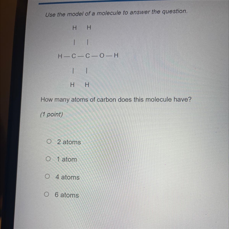 Use the model of a molecule to answer the question. How many atoms of carbon does-example-1