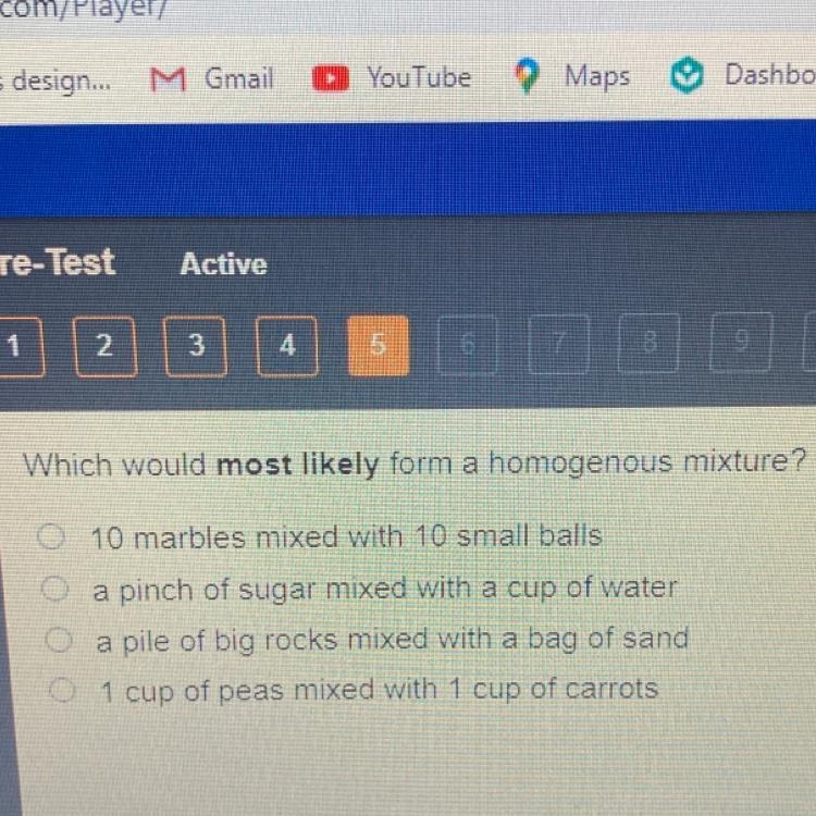 Which would most likely form a homogenous mixture?-example-1