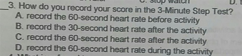 3. How do you record your score in the 3-Minute Step Test? A record the 60-second-example-1