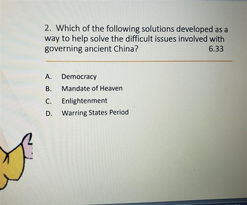 I need help with this answer I believe it's a democracy​-example-1