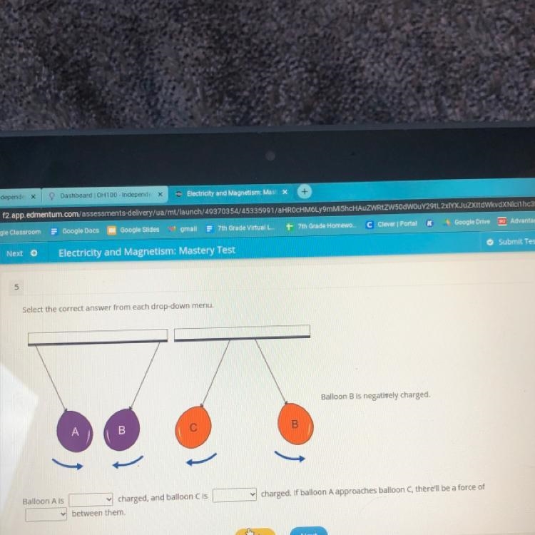 Select the correct answer Ballon A is either positively, negatively, or not Balloon-example-1