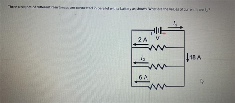 A. l1 =20 A and l2 =24 A B. l1 = 20A and l2 = 12 A C. l1 = 26 A and l2 = 12 A D. l-example-1