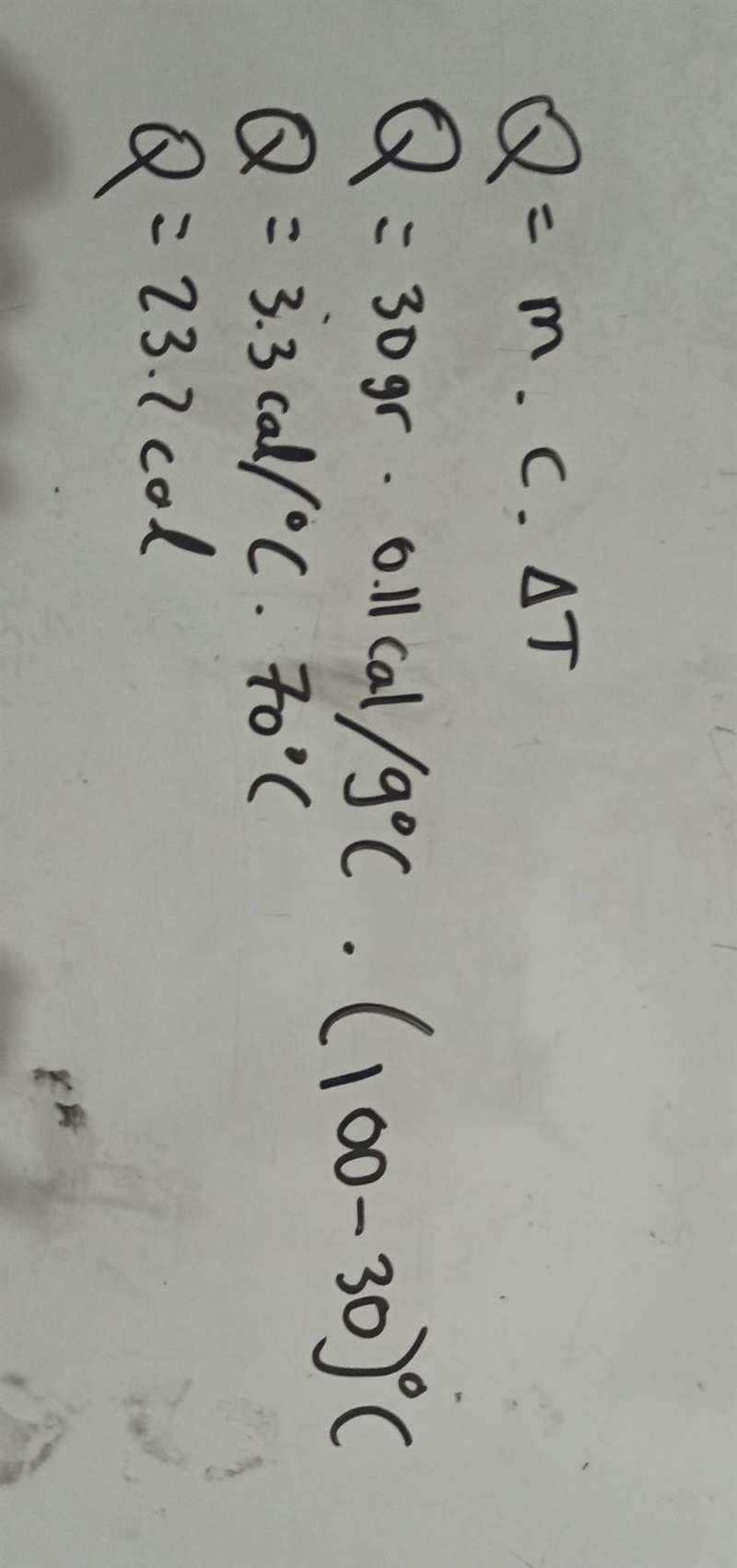 A 30 gram piece of iron is heated to 100°C and then dropped into cool water where-example-1