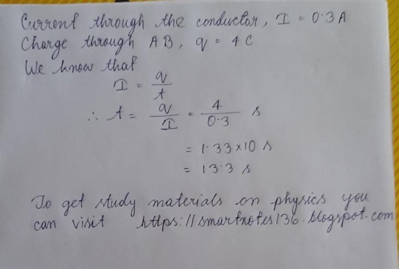 ​In Figure 4.24, a current of 0.3 A flows through the conductor CD, and a charge of-example-1