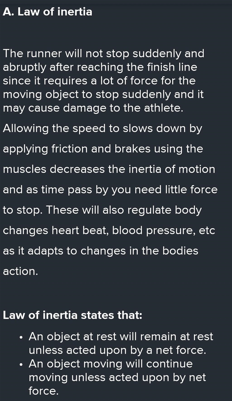 Why cannot an athlete stop instantaneously when he reaches the end in after the race-example-1