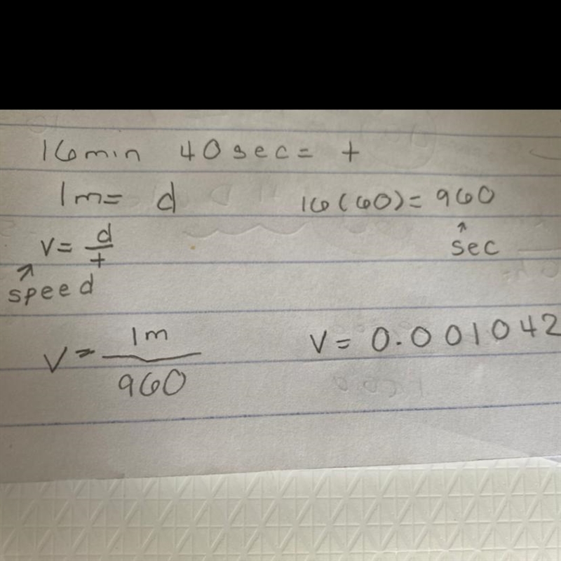 a snail takes 16 minutes 40 seconds to cover a distance of 1 m calculate the average-example-1