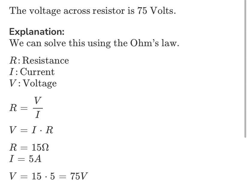 What voltage is measured across the 15 ohm resistor-example-1