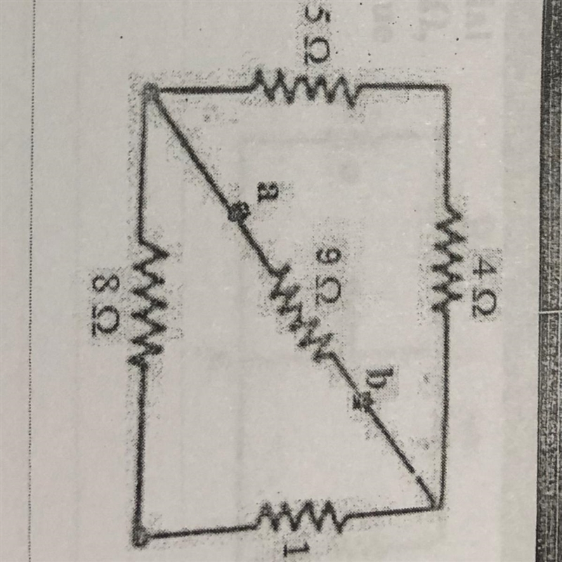 In the opposite figure, what is the value of equivalent resistance between (a) and-example-1