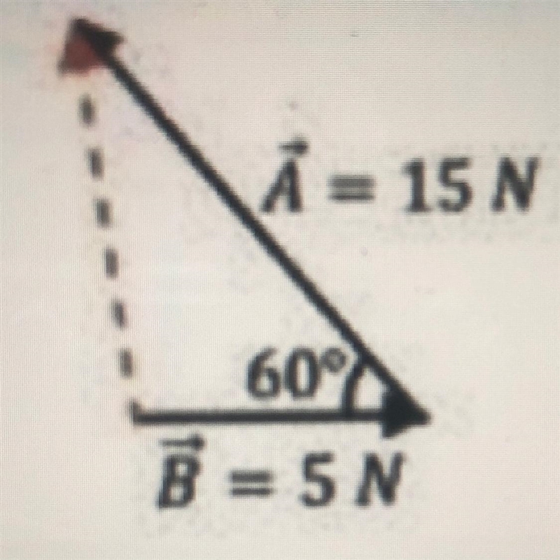 The figure below shows two forces A=15 N and B=5 N acting on an object. What is the-example-1