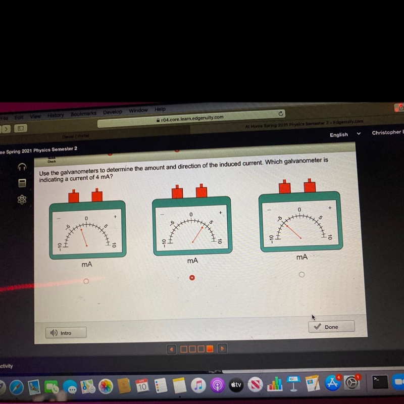 Use the galvanometers to determine the amount and direction of the induced current-example-1