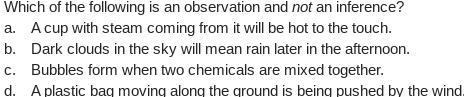 Its science Observations and Inferences Multiple choice-example-1