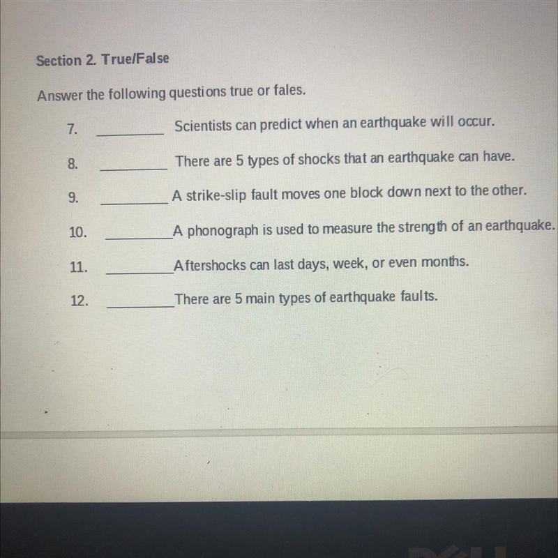 True or false question scientists can predict when an earthquake will occur-example-1