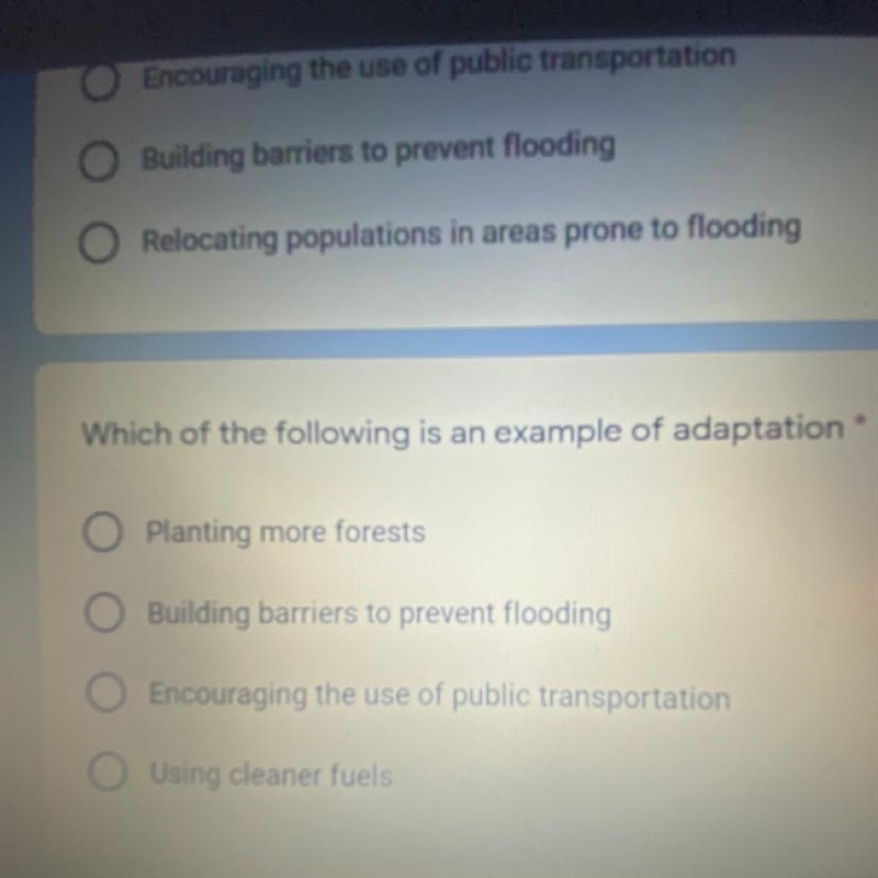 Which of the following is an example of adaptation?-example-1