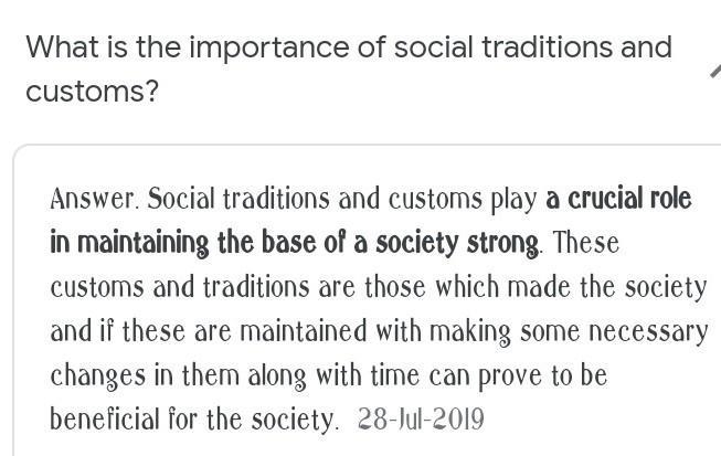 Write an essay of importance of social tradition and costume​-example-1