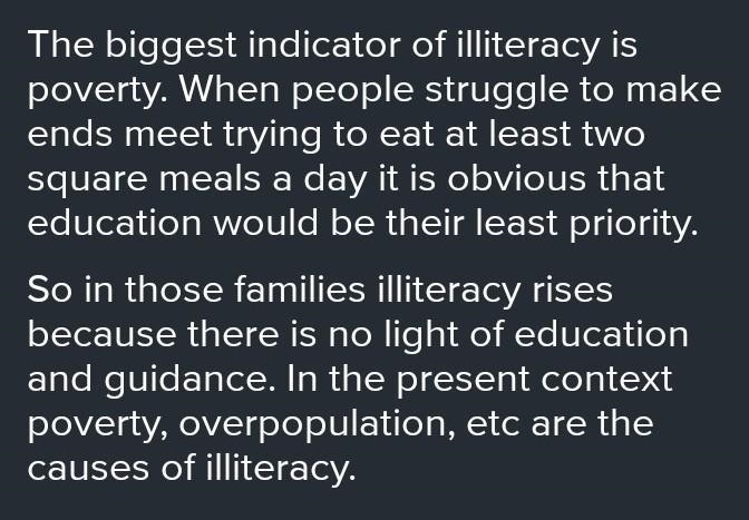 Please help me to solve the question clarify the relevance of literacy in present-example-1