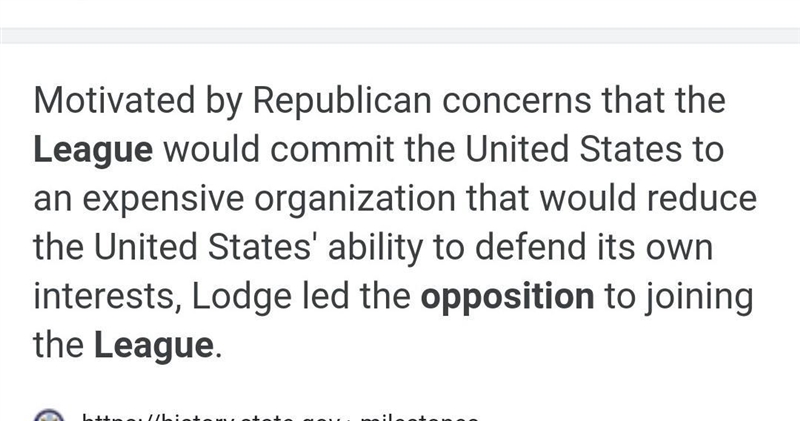 Why did isolationists oppose the League of Nations?-example-1