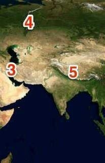 Which number represents the continent on which the Himalaya Mountains is found... THE-example-1