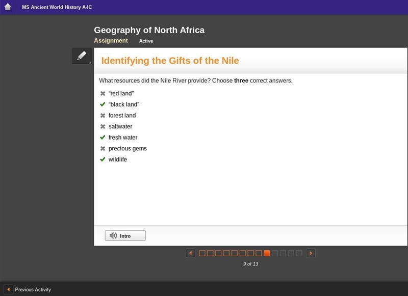 Name given to the fertile land on the banks of the Nile used for growing crops. Red-example-1