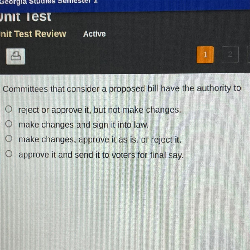 Committees that consider a proposed bill have the authority to-example-1