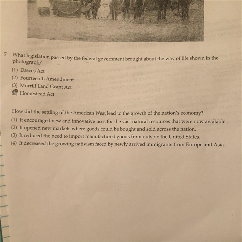 How did the settling of the American West lead to the growth of the nation's economy-example-1