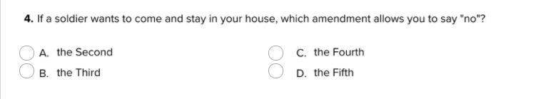 If a soldier wants to come in stay in your house, which amendment allows you to say-example-1