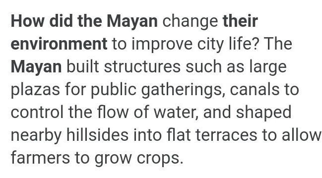 In what ways did the Maya adapt to their physical environment?-example-1