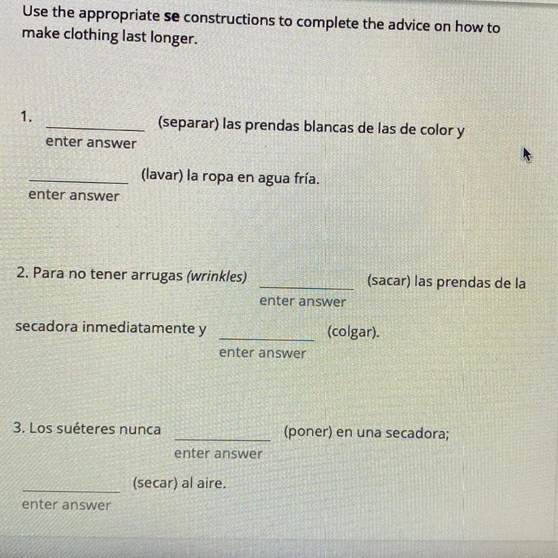 PLEASE HELP! Se constructions (spanish 3)-example-1