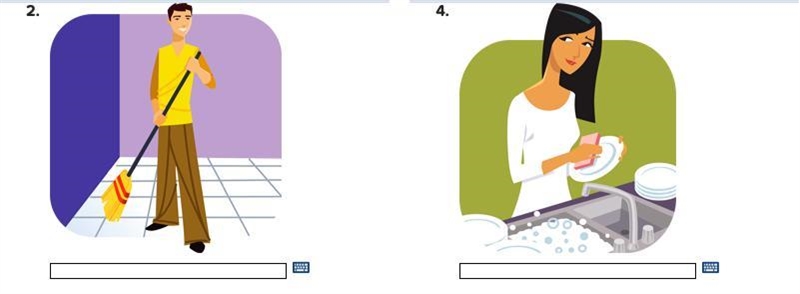 VOCABULARIO: PREPARACIÓN Los quehaceres domésticos Write the chore depicted in each-example-2