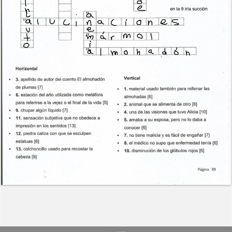 Me falta la palabra para la numero 8 de este crucigrama , el medico no sabía qué enfermedad-example-1