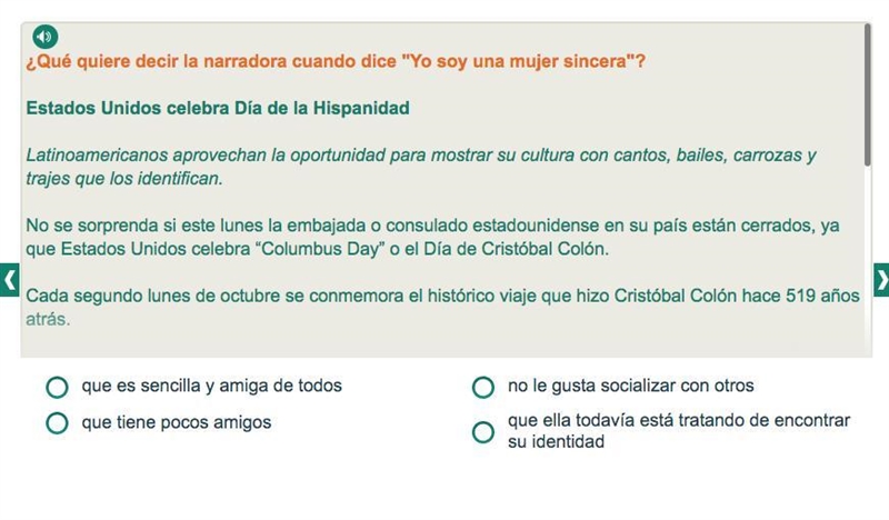 PLEASE HELP WITH SPANISH!! PT 8 Question that goes along with the reading, answer-example-1