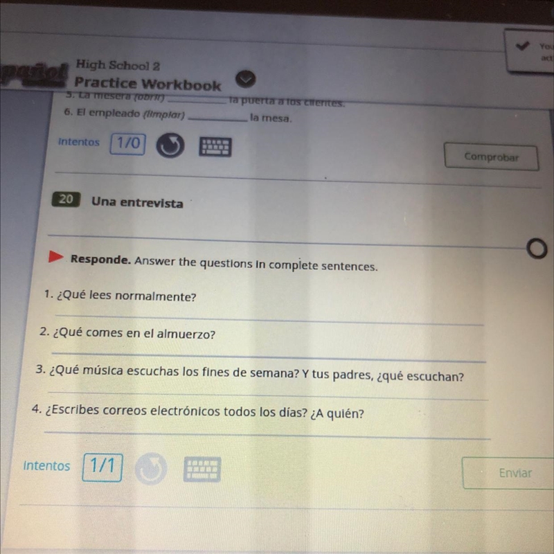 Just the 4 bottom questions pls and pls answer in spanish-example-1