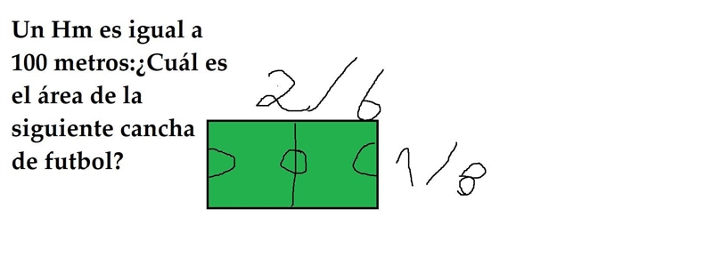 Un hm es igual a 100 metros¿cuál es el área de la siguiente cancha de futbol? 2/6 hm-example-1