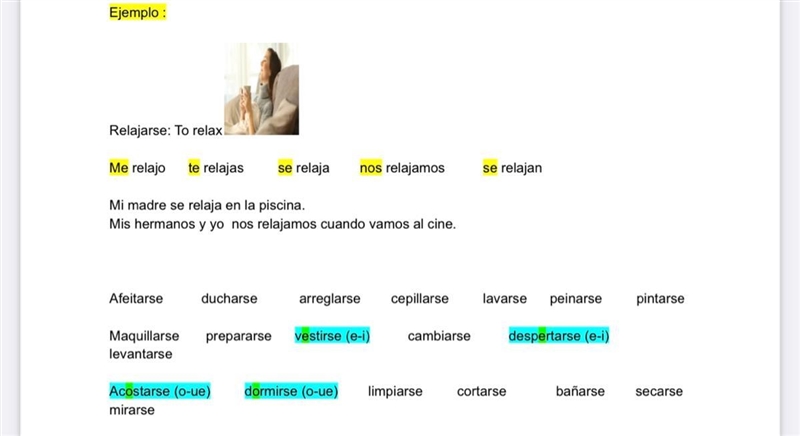 VERBOS REFLEXIVOS Conjuga los siguientes verbos, escribe dos oraciones con cada uno-example-1