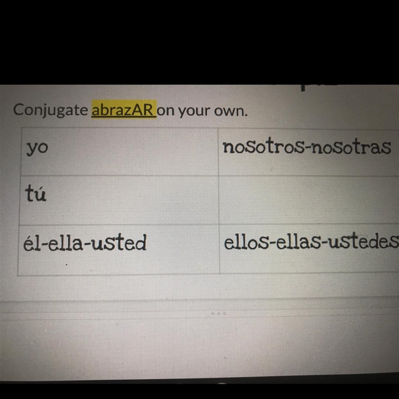 1. Conjugate abrazar on your own,-example-1