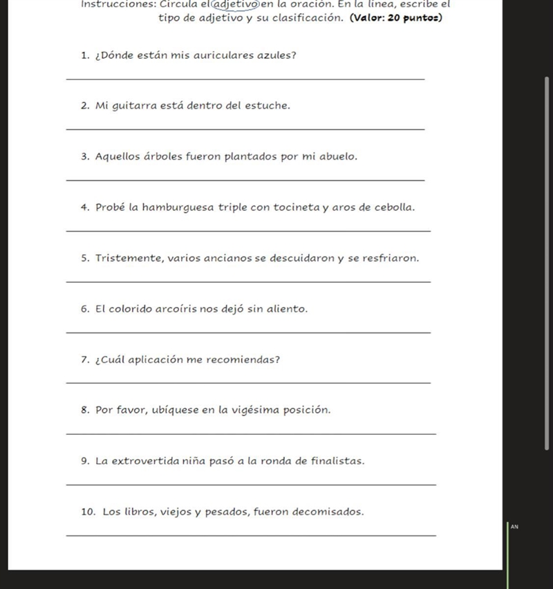 Adjetivo, tipos de adjetivos más si clasificación-example-1