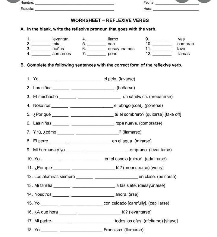 PLEASE HELP ME. THE TOPIC IS REFLECTIVE VERBS-example-1