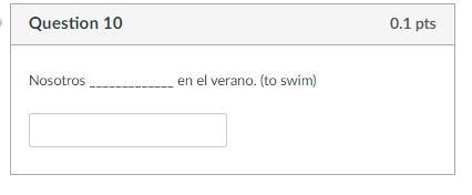 Write the form of the verb given in parenthesis. Example: Yo ___________ español el-example-3